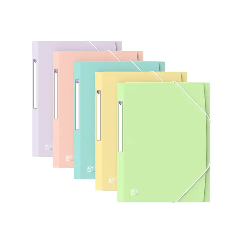 Oxford Urban A4+ Carpeta de Gomas con 3 Solapas A4+ - Lomo15mm Ampliable hasta 25mm - Colores Pastel Surtidos | Ahorro Imprimien