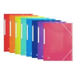 Oxford Urban A3+ Carpeta de Gomas con 3 Solapas A3+ - Plastico Translucido - Lomo de 15mm Ampliable hasta 25mm - Colores Surtido