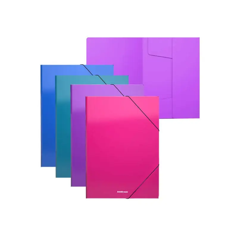 Erichkrause Pack de 4 Carpetas Solapas Matt Vivid A4 - Fabricadas en Polipropileno - Colores Surtidos | Ahorro Imprimiendo