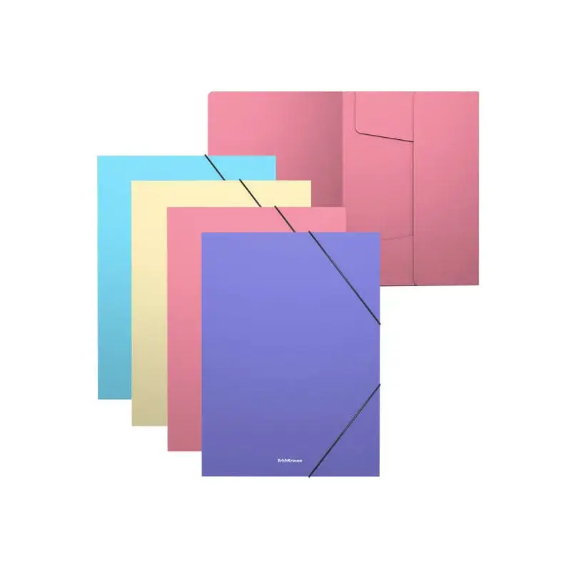Erichkrause Pack de 4 Carpetas Solapas Matt Pastel A4 - Fabricadas en Polipropileno - Colores Surtidos | Ahorro Imprimiendo
