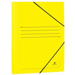 Mariola Carpeta de Carton Estucado con Solapas Folio 500gr/m2 - Medidas 34x25x1cm - Cierre con Goma Elastica - Color Amarillo |