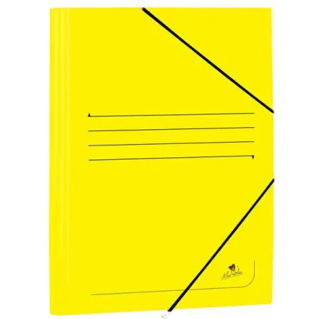 Mariola Carpeta de Carton Estucado con Solapas Folio 500gr/m2 - Medidas 34x25x1cm - Cierre con Goma Elastica - Color Amarillo |
