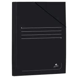 Mariola Carpeta de Carton Plastificado Folio 500gr/m2 - Medidas 34x25cm - Cierre con Goma Elastica - Color Negro | Ahorro Imprim