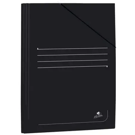 Mariola Carpeta de Carton Plastificado Folio 500gr/m2 - Medidas 34x25cm - Cierre con Goma Elastica - Color Negro | Ahorro Imprim