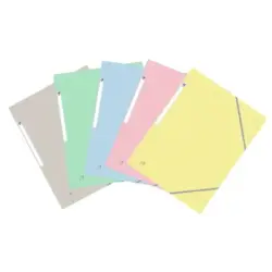 Oxford Top File+ Carpeta de Gomas 3 Solapas - Colores Pastel - Resistente y Duradera - Ideal para Organizar Documentos - Practic