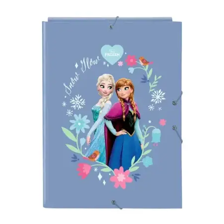 Safta Frozen Carpeta con 3 Solapas - Tapas Duras Forradas - Formato Folio - Cierre con Gomas - Durabilidad y Proteccion - 260x25