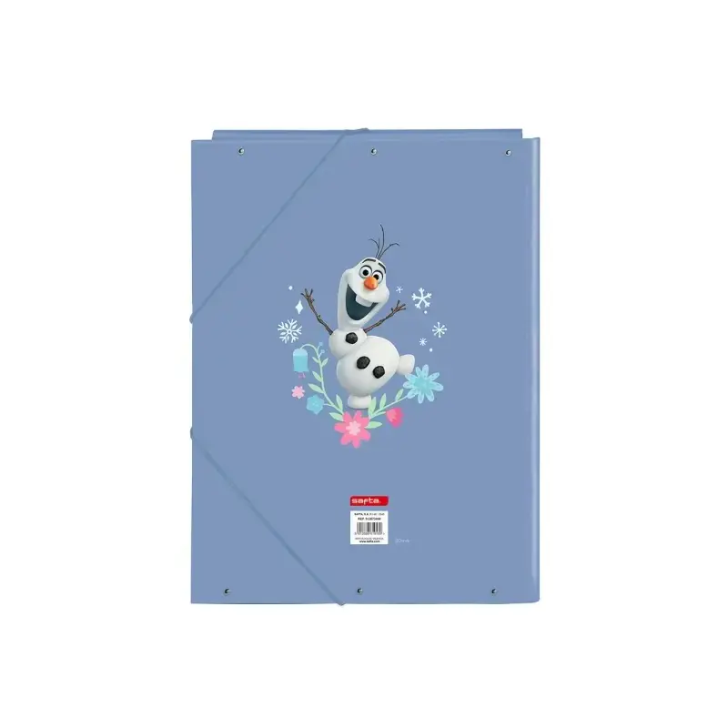 Safta Frozen Carpeta con 3 Solapas - Tapas Duras Forradas - Formato Folio - Cierre con Gomas - Durabilidad y Proteccion - 260x25