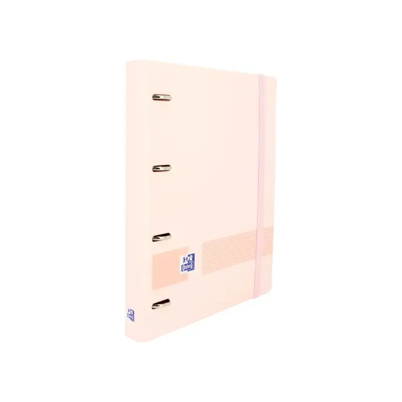 Oxford Live & Go A4+ Polyfoam Europeanbinder - Lomo de 45mm - Anillas de 4Dx35mm - Recambio 5x5 - Color Rosa Pastel | Ahorro Imp