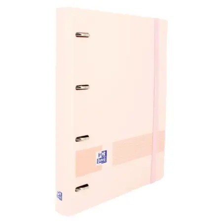 Oxford Live & Go A4+ Polyfoam Europeanbinder - Lomo de 45mm - Anillas de 4Dx35mm - Recambio 5x5 - Color Rosa Pastel | Ahorro Imp
