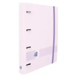 Oxford Live & Go A4+ Polyfoam Europeanbinder - Lomo de 45mm - Anillas de 4Dx35mm - Recambio 5x5 - Color Malva Pastel | Ahorro Im