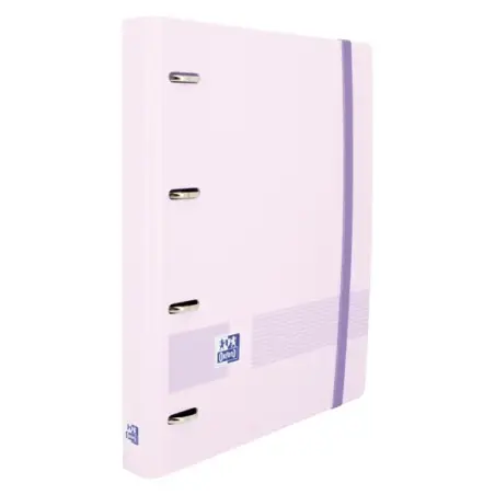 Oxford Live & Go A4+ Polyfoam Europeanbinder - Lomo de 45mm - Anillas de 4Dx35mm - Recambio 5x5 - Color Malva Pastel | Ahorro Im