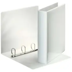 Esselte Carpeta Canguro con 4 Anillas Mixtas de 40mm - Formato A4 - 2 Bolsillos Exteriores - Certificado FSC - Color Blanco | Ah
