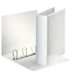 Esselte Carpeta Canguro Gama Basica A4 4 Anillas 4D 50mm - Capacidad para 480 hojas A4 (80 g/m²) - Color Blanco | Ahorro Imprimi