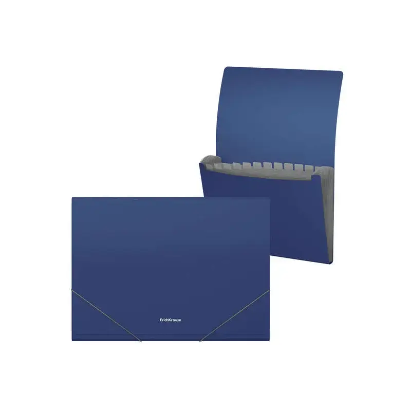 Erichkrause Matt Classic Carpeta/Clasificador con 12 Fundas A4 - Acabado Mate - Color Azul | Ahorro Imprimiendo