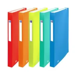 Oxford Urban A4+ Clasificador de 12 Posiciones - Tapa de Plastico Translucido - Ideal para Organizar Documentos - Colores Surtid