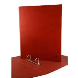 Mariola Carpeta de 2 Anillas Carton Forrado Papel Plastificado Cuero - Tamaño Folio Apaisado - Anillas Mixtas 40mm - Medidas 25x