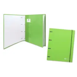Bismark Carpeta de 4 Anillas con 80 Hojas Cuadricula 4x4 - Formato A4 - Fabricada en Carton - Color Verde | Ahorro Imprimiendo