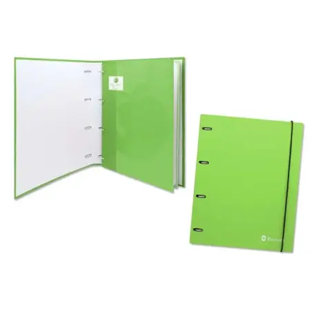 Bismark Carpeta de 4 Anillas con 80 Hojas Cuadricula 4x4 - Formato A4 - Fabricada en Carton - Color Verde | Ahorro Imprimiendo