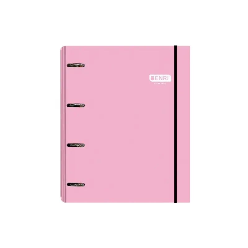 Enri Carpeta de Anillas A4+ con Recambio de 100 Hojas 80gr Cuadricula 5x5 con Bandas de Color - 4 Anillas 35mm - Tapa Extradura