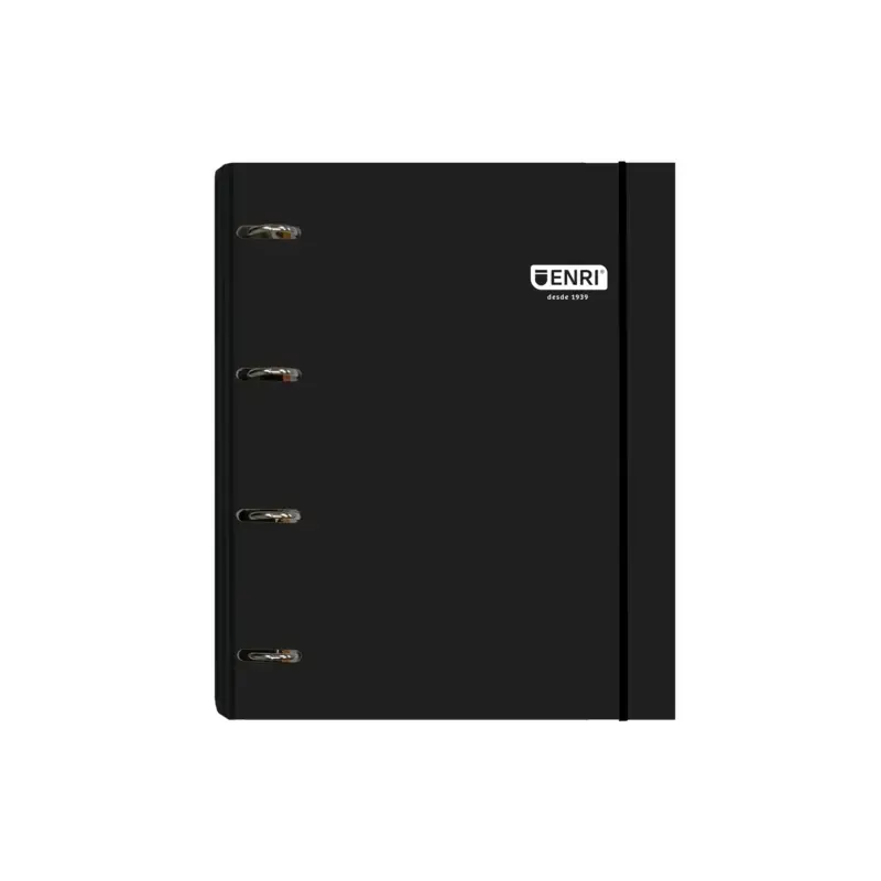 Enri Carpeta de Anillas A4+ con Recambio de 100 Hojas 80gr Cuadricula 5x5 con Bandas de Color - 4 Anillas 35mm - Tapa Extradura