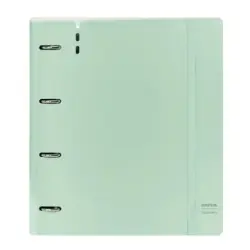 Safta Carpeta de 4 Anillas - PP Foam - Anillas de 35mm - Incluye 100 Hojas A4 - 27x32x4cm - Color Verde Pastel | Ahorro Imprimie