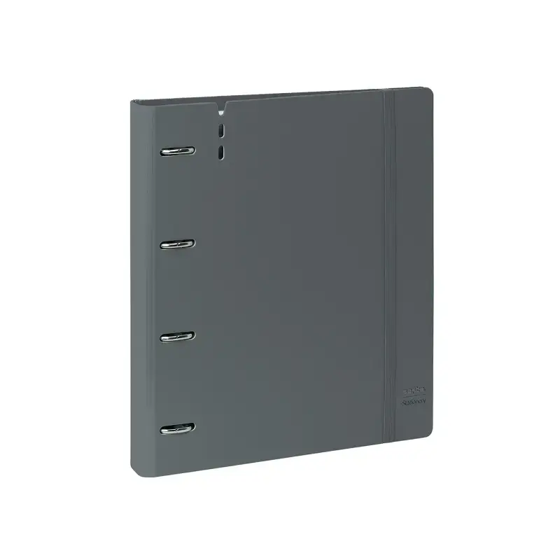 Safta Carpeta con 4 Anillas 35mm - Tapas de PP Foam - Recambio 100 Hojas - Cierre Elastico - Ranura para Boligrafo - Solapa Inte