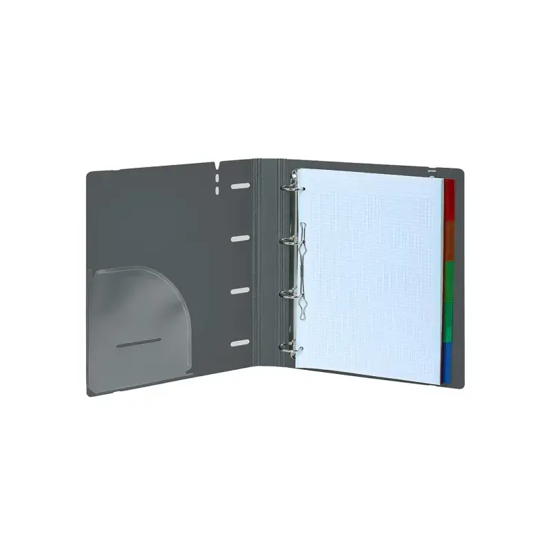 Safta Carpeta con 4 Anillas 35mm - Tapas de PP Foam - Recambio 100 Hojas - Cierre Elastico - Ranura para Boligrafo - Solapa Inte