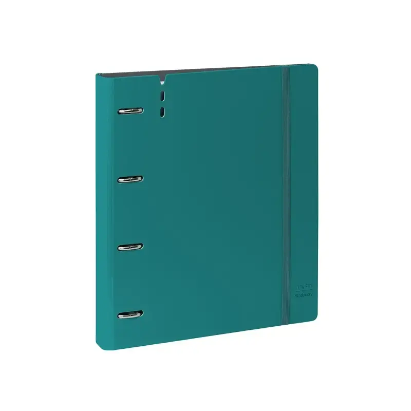 Safta Carpeta con 4 Anillas 35mm - Resistente - Recambio 100 Hojas - Cuadriculas 5x5mm - Cierre Elastico - Ranura para Boligrafo