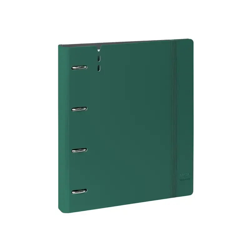 Safta Carpeta con 4 Anillas 35mm - Tapas de PP Foam - Recambio 100 Hojas - Cierre Elastico - Ranura para Boligrafo - Solapa Inte