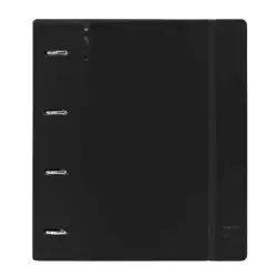 Safta Carpeta con 4 Anillas 35mm - Tapas de PP Foam - Recambio 100 Hojas - Cierre Elastico - Ranura para Boligrafo - Separadores