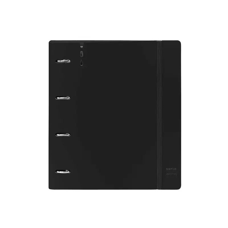 Safta Carpeta con 4 Anillas 35mm - Tapas de PP Foam - Recambio 100 Hojas - Cierre Elastico - Ranura para Boligrafo - Separadores