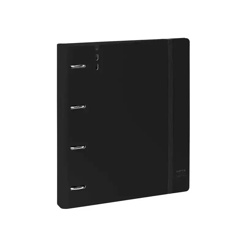 Safta Carpeta con 4 Anillas 35mm - Tapas de PP Foam - Recambio 100 Hojas - Cierre Elastico - Ranura para Boligrafo - Separadores