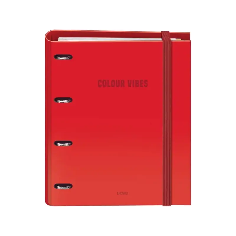 Dohe Colour Vibes Carpeta de 4 Anillas Mixtas de 35mm Recambio 100 Hojas Cuadricula 5mm - Formato A4 - Cierre con Goma - Incluye
