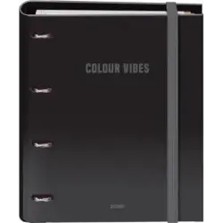 Dohe Colour Vibes Carpeta de 4 Anillas Mixtas de 35mm Recambio 100 Hojas Cuadricula 5mm - Formato A4 - Cierre con Goma - Incluye