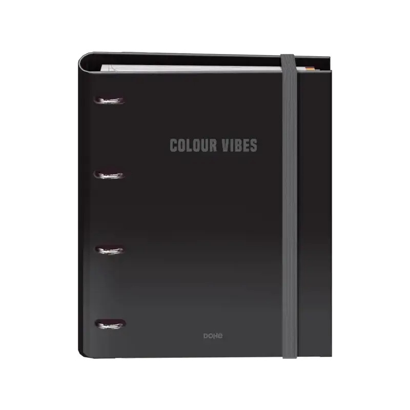 Dohe Colour Vibes Carpeta de 4 Anillas Mixtas de 35mm Recambio 100 Hojas Cuadricula 5mm - Formato A4 - Cierre con Goma - Incluye