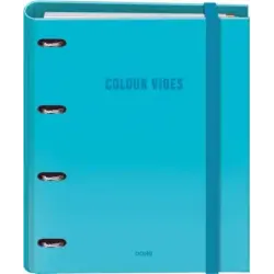 Dohe Colour Vibes Carpeta de 4 Anillas Mixtas de 35mm Recambio 100 Hojas Cuadricula 5mm - Formato A4 - Cierre con Goma - Incluye