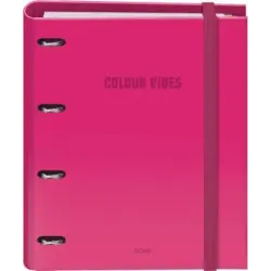 Dohe Colour Vibes Carpeta de 4 Anillas Mixtas de 35mm Recambio 100 Hojas Cuadricula 5mm - Formato A4 - Cierre con Goma - Incluye