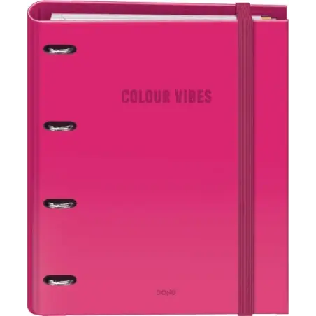 Dohe Colour Vibes Carpeta de 4 Anillas Mixtas de 35mm Recambio 100 Hojas Cuadricula 5mm - Formato A4 - Cierre con Goma - Incluye