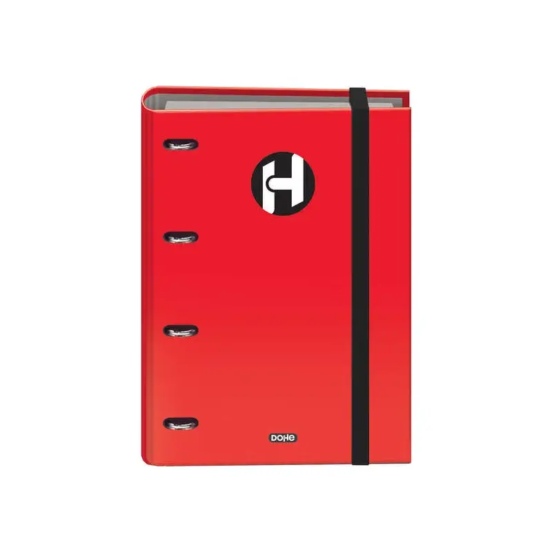 Dohe Serie Icon Carpeta de 4 Anillas Formato A4 con Recambio de 100 Hojas de 90 gr y 4 Taladros - Cierre con Goma Elastica - Ani