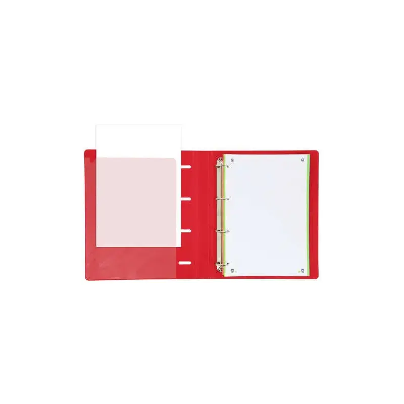 Oxford Europeanbinder Live & Go Carpeta de 4 Anillas Formato A4+ con Recambio Cuadriculado 5x5mm y 4 Taladros - Tapa de Plastico