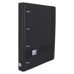 Oxford Europeanbinder Live & Go Carpeta de 4 Anillas Formato A4+ con Recambio Cuadriculado 5x5mm y 4 Taladros - Tapa de Plastico