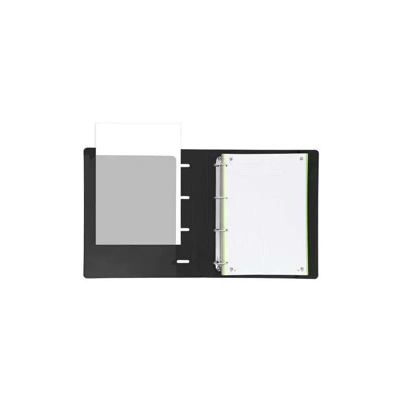 Oxford Europeanbinder Live & Go Carpeta de 4 Anillas Formato A4+ con Recambio Cuadriculado 5x5mm y 4 Taladros - Tapa de Plastico