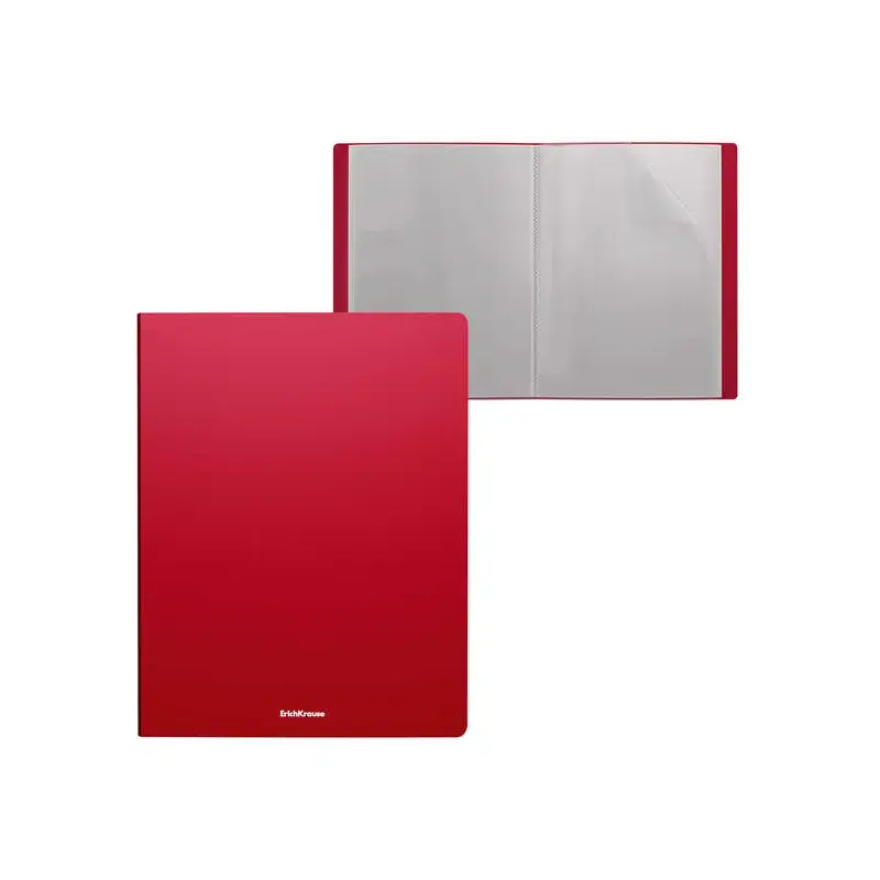 Erichkrause Matt Classic Carpeta con 20 Fundas - Tamaño A4 - Color Rojo | Ahorro Imprimiendo