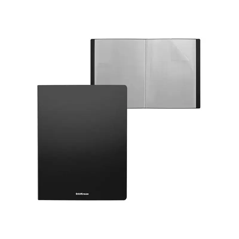 Erichkrause Matt Classic Carpeta con 30 Fundas - Tamaño A4 - Color Negro | Ahorro Imprimiendo