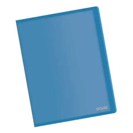 Dohe Carpeta con 10 Fundas A4 - Tapa Flexible de Polipropileno - Fundas Transparentes Soldadas - Color Azul | Ahorro Imprimiendo