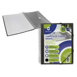 Bismark Carpeta con 30 Fundas Transparentes - Formato A4 - Incluye Sobre Portadocumentos - Cierre de Gomas | Ahorro Imprimiendo