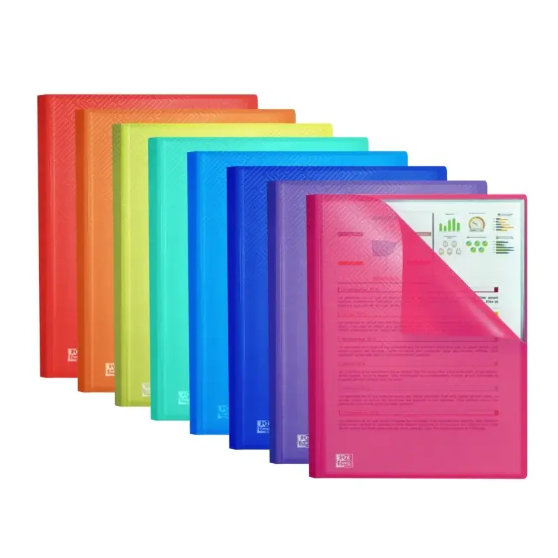 Oxford Urban A4 Carpeta de 60 Fundas Soldadas - Tapa de Plastico Translucido - Colores Surtidos | Ahorro Imprimiendo
