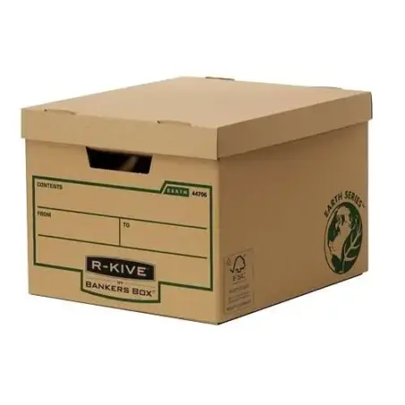 Fellowes Bankers Box Earth Contenedor de Archivos - Montaje Manual - Carton Reciclado Certificacion FSC - Color Marron | Ahorro
