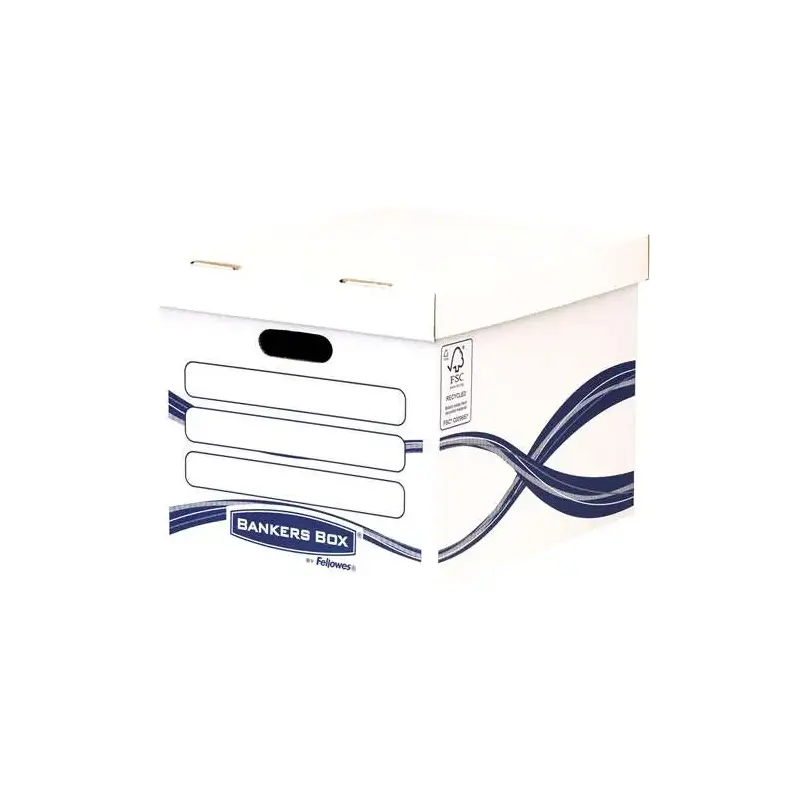 Fellowes Bankers Box Basic Contenedor de Archivos - Montaje Manual - Carton Reciclado Certificacion FSC | Ahorro Imprimiendo