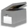 Elba Contenedor de Archivo - Montaje Automatico - Tapa Integrada - Color Gris | Ahorro Imprimiendo